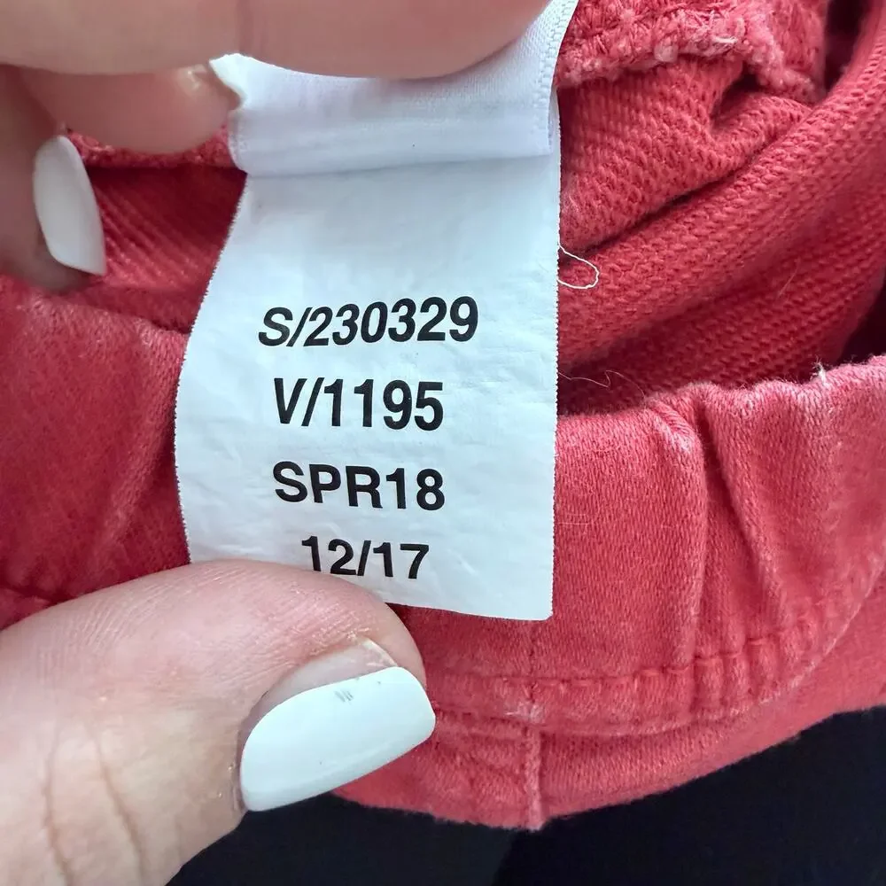 Baby Gap Red Jean Shorts 6-12 Months Girl Boy Stretch Denim Cuffed Pull On